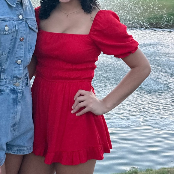 Francesca’s Red Romper Dress - Picture 3 of 3
